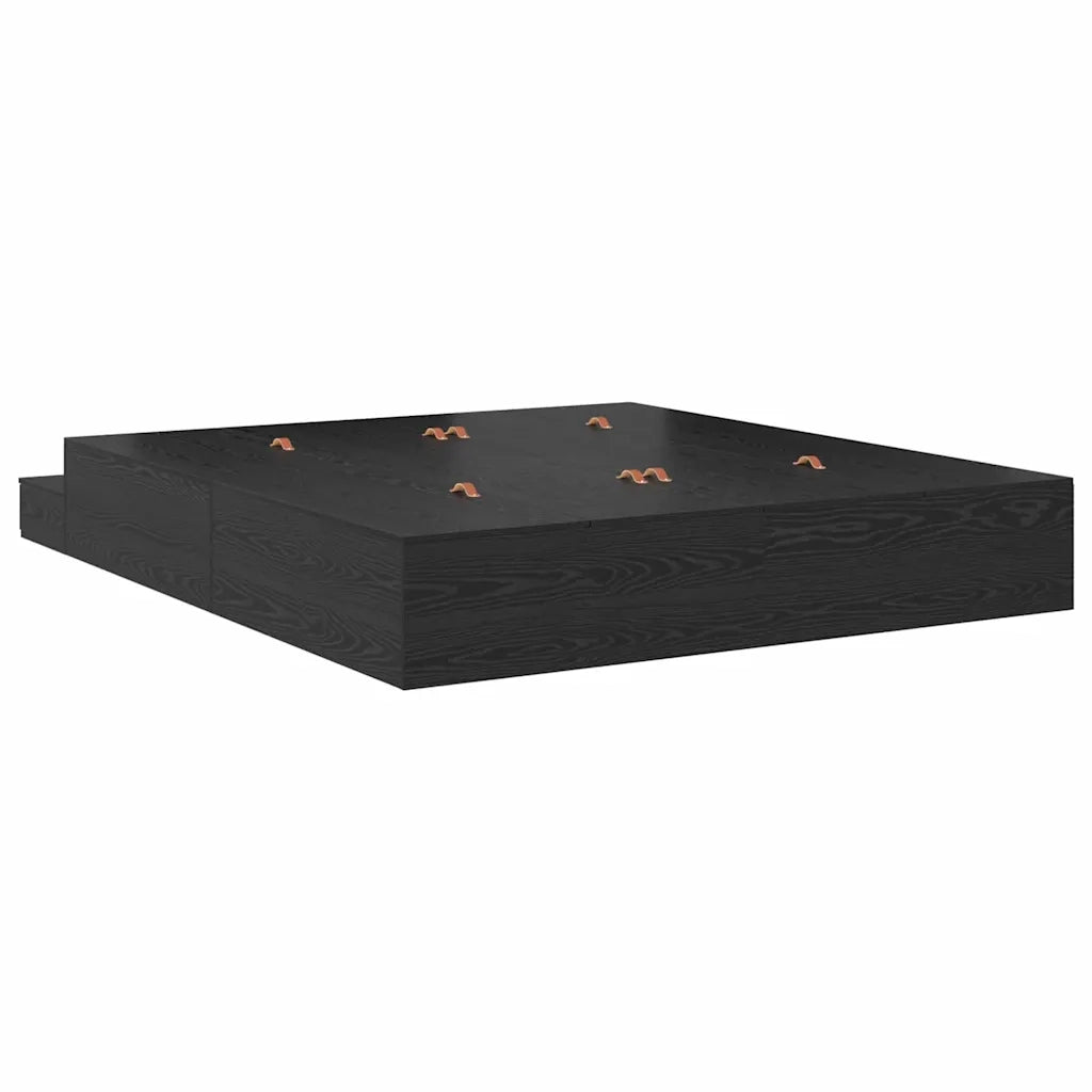 Struttura letto con contenitore con cassetto Rovere Nero 200 cm 3335622