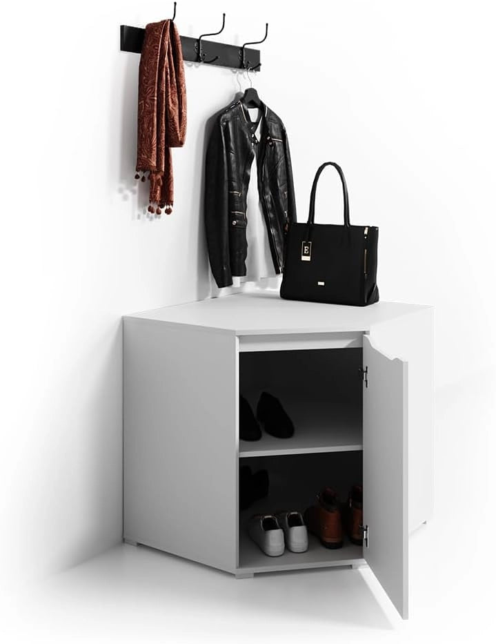 Credenza Ruben, Bianco, 78 x 76.6 cm, adatto per la conservazione di abbigliamento e tessuti