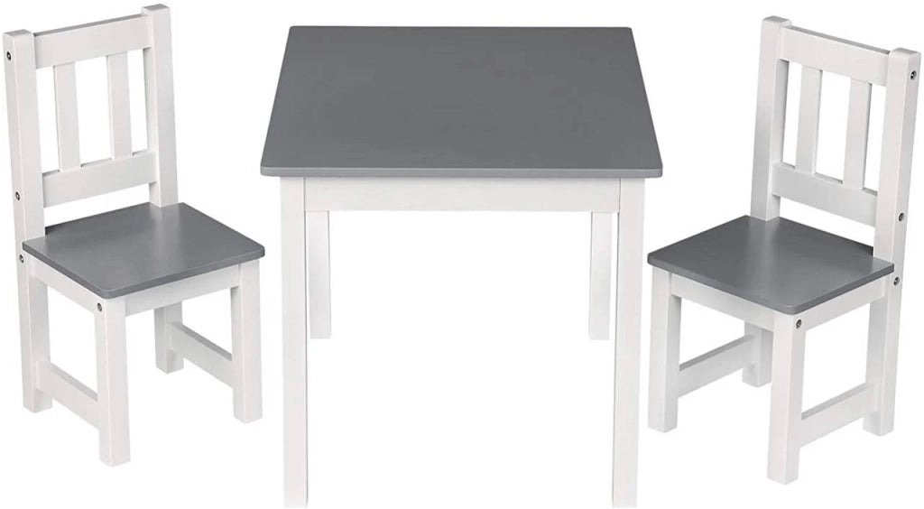 Tavolo per bambini con 2 sedie bianco-grigio 19_0000199