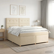 Letto box spring con materasso Crema 180 x 200 cm Tessuto 3453947
