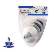 Trade Shop - Kit 4pz Ricambi Filtro Guarnizione Manico Imbuto Caffettiera Moka Misura 1/2 Tazza -