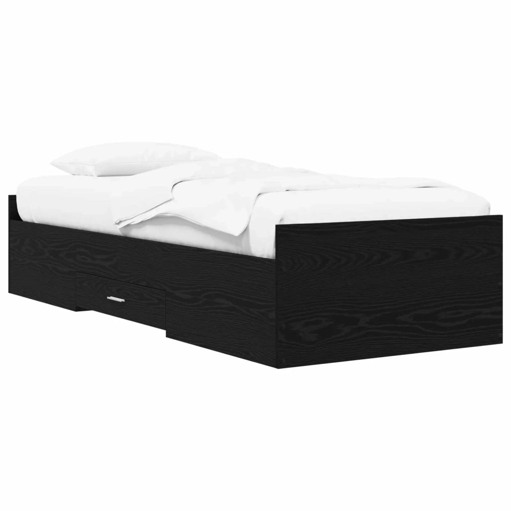 Telaio del letto con storage Rovere Nero 80 x 200 cm 3429507