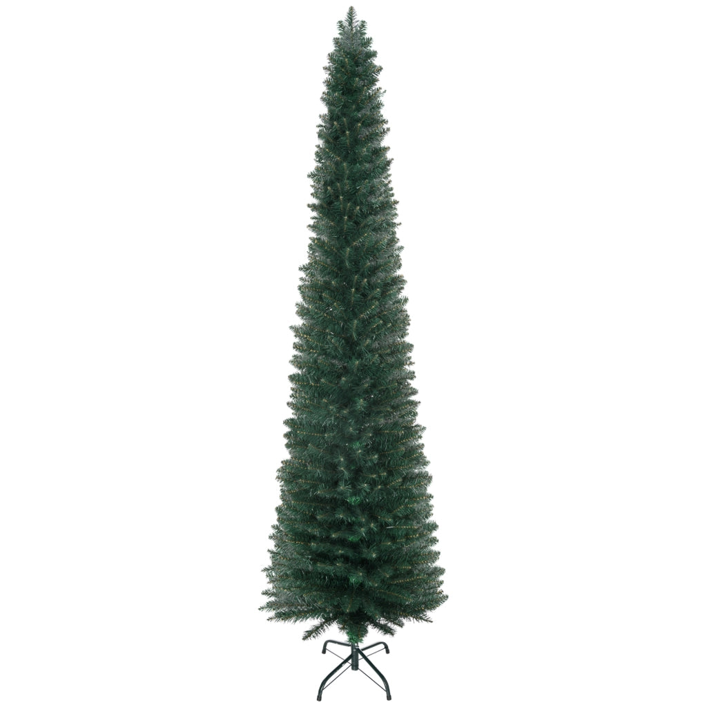Albero di Natale Artificiale Stretto ¨C zephmum ¨C 210 cm Verde con Base Plegabile e Supporto Metallico