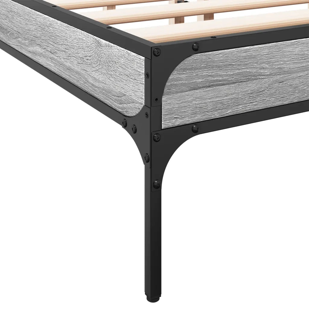 Giroletto-Struttura Letto Grigio Sonoma 140x200 cm in Legno Multistrato Metallo 401546