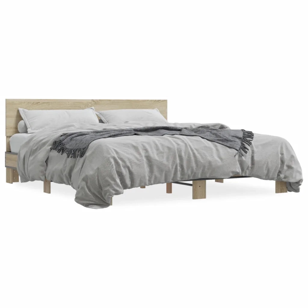 Giroletto Rovere Sonoma 200x200 cm Legno Multistrato e Metallo 3280173