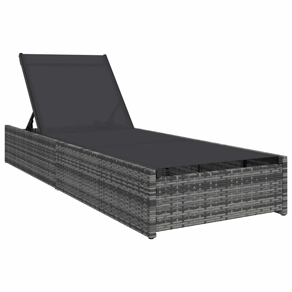 Lettino da sole Grigio 200.5 x 70 x 75 cm polyrattan 42004126