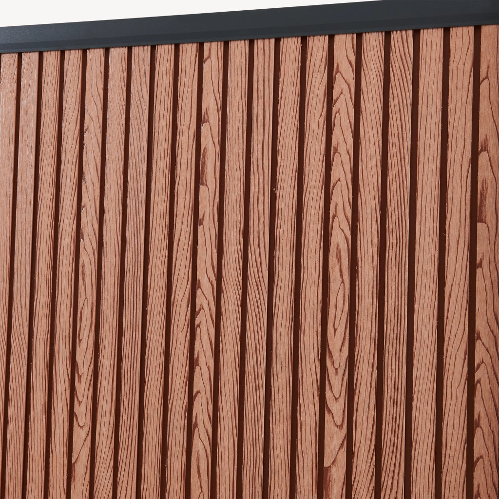 Recinzione Frangivista Grassano in WPC Modulo di Estensione con Montante (AxL) 185 x 175 - Marrone NEU.HOLZ