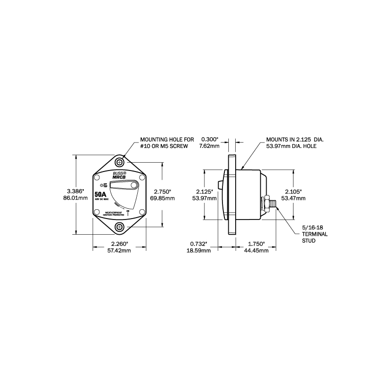 MAGNETOTERMICO HD AD INCASSO 50A