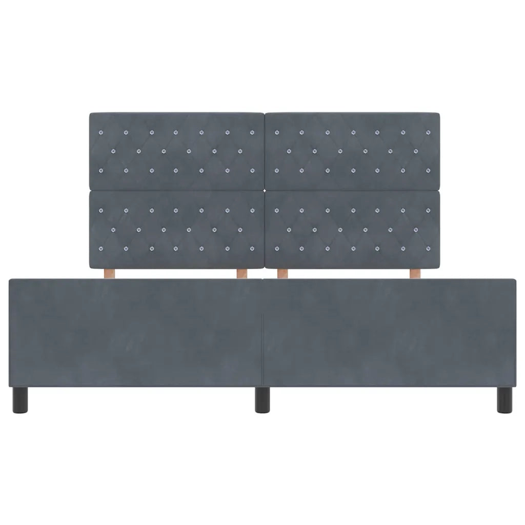 Letto a molle con testiera Grigio scuro 180 x 200 cm Velluto 3344892