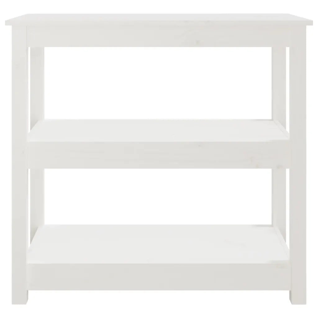 Tavolo Consolle Bianco 80x40x74 cm in Legno Massello di Pino cod mxl 14818