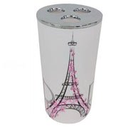 Trade Shop - Bicchiere Portaspazzolino A 3 Fori Decorato Scritta Paris Accessorio Bagno 87041 -