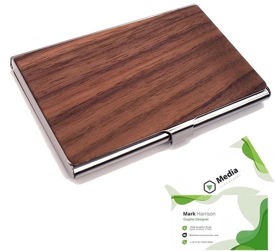 Ottimizzatore per Carte da Visita in Legno - Ultra Durevole e Sostenibile - Cartellone Professionale per Uomini e Donne