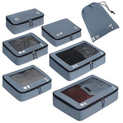 Set di organizzatori per viaggio 7 pezzi - Borse per abbigliamento e scarpe - Grigio