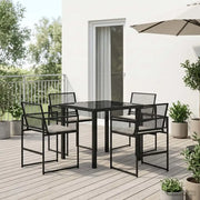 Set da Pranzo per Giardino 5 pcs Nero polyrattan 3448896