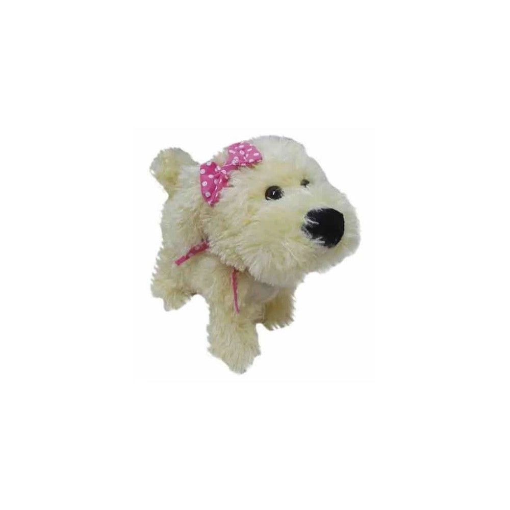 Trade Shop - Cane Peluche Con Filo Guidato Per Bambini Cammina Scodinzola E Abbaia -