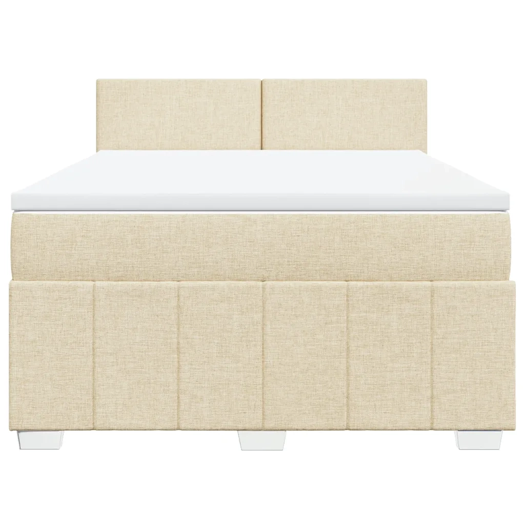 Giroletto a Molle con Materasso Crema 140x19 cm in Tessuto