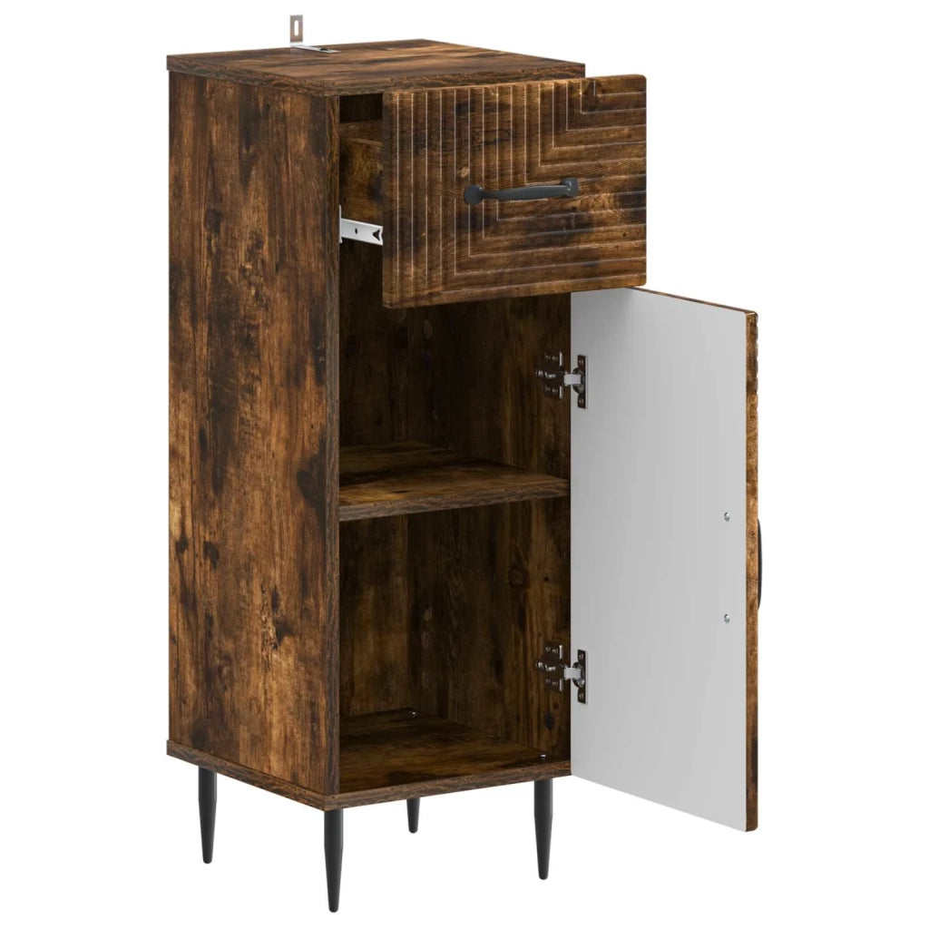 Mobiletto da Bagno HAARLEM Rovere Fumo 30 x 31 x 80 cm 896830