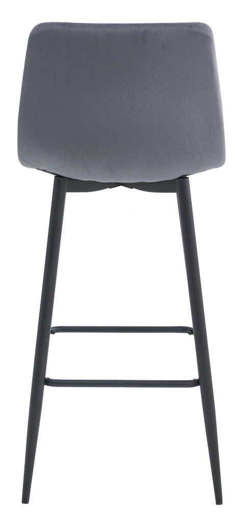 Sgabello Valora TEOTO in velluto grigio scuro con gambe nere per cucina x4