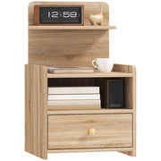 Tavolino da notte con cassetto ¨C Zephmum ¨C Legno multistrato naturale 40x40x50 cm