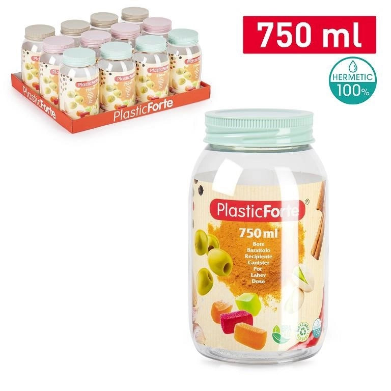 1 Pezzo Barattolo da Cucina Multiuso in Plastica Classic 750 ml Vari Colori