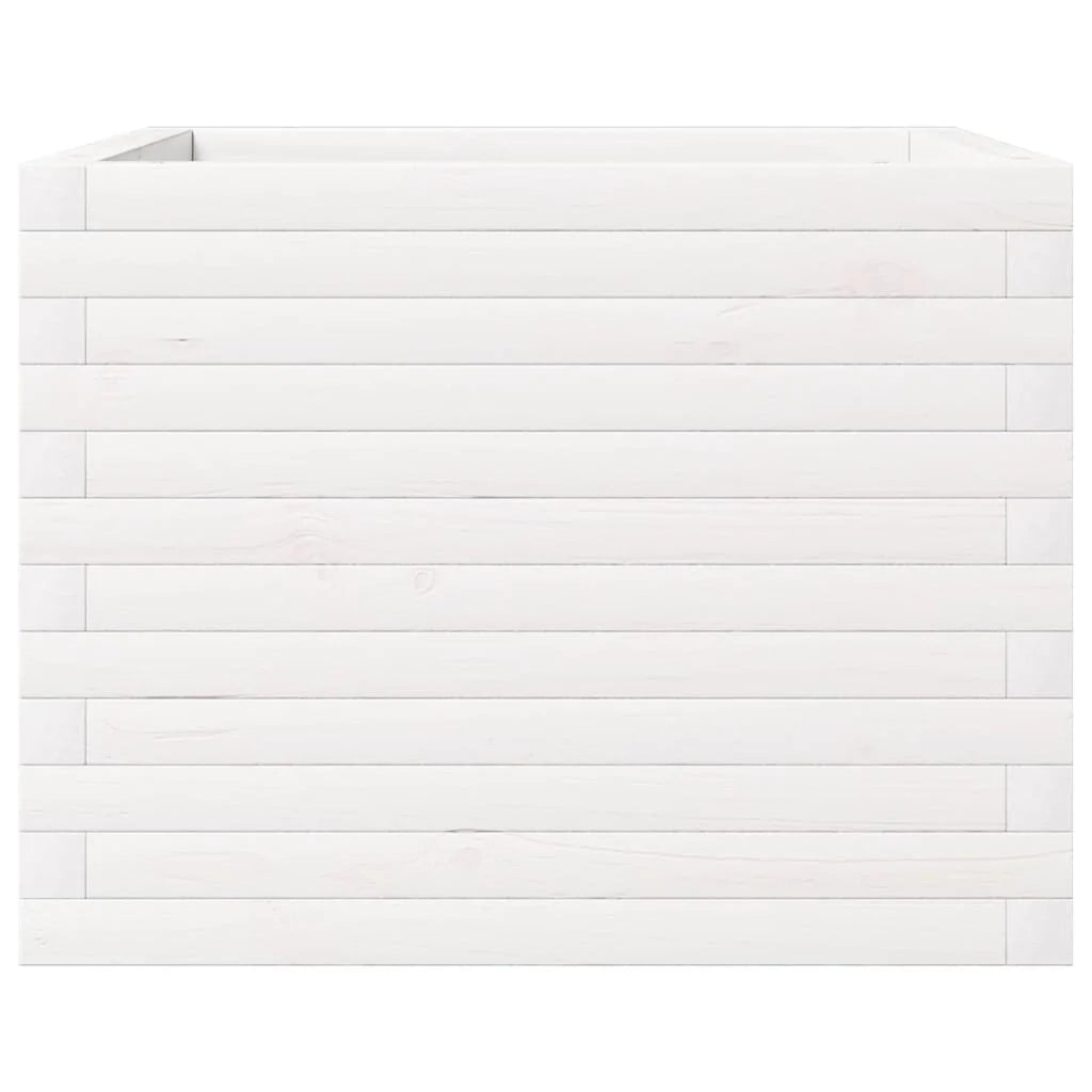 Fioriera rialzata per piante e fiori terrazza giardino 60 x 60 x 46 cm legno di pino massiccio bianco 02_0037713