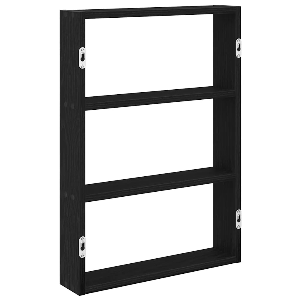 Scaffale a Parete Nero 43x9x60 cm in Legno Multistrato 860050