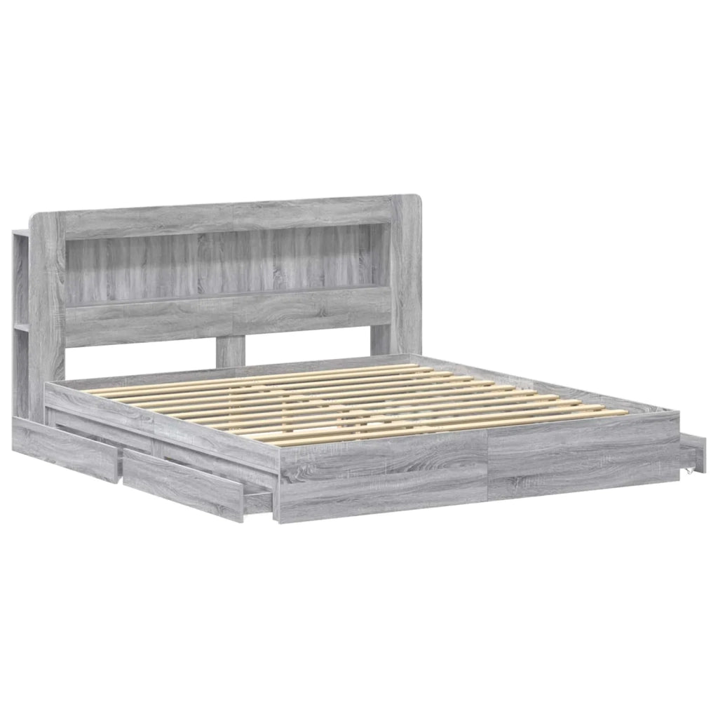 Telaio del letto con storage Sonoma grigio 180 x 200 cm 3433686