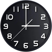 Orologio da parete 3D 12 pollici, orologio a quarzo non ticchettante decorativo, facile da leggere, per uso domestico/cucina/ufficio/scuola (nero)