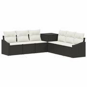 Set di divani 7 pcs Nero e Bianco Crema 3448735