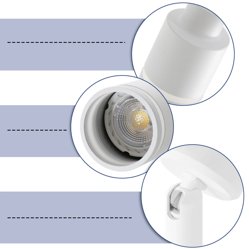ZMH Faretto da soffitto bianchi 3 luci GU10 metallo orientabili moderni per camera letto sala pranzo senza lampadina