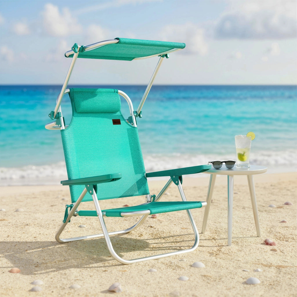 Chaise Longue Pieghevole Esterno ¨C zephmum ¨C 6 Posizioni, Turchese, 62x68x79cm