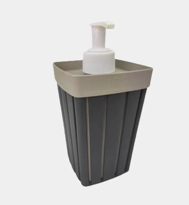 Portasapone Dispenser Sapone Bagno Doga Grigio  7,5 x 7,5 x 15,4 cm