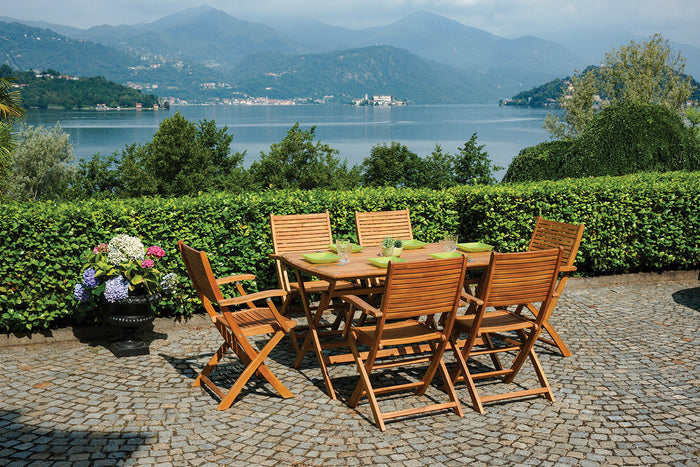 Tavolo Pieghevole da Giardino 140x82x76 cm Castiglione in Legno  di Acacia