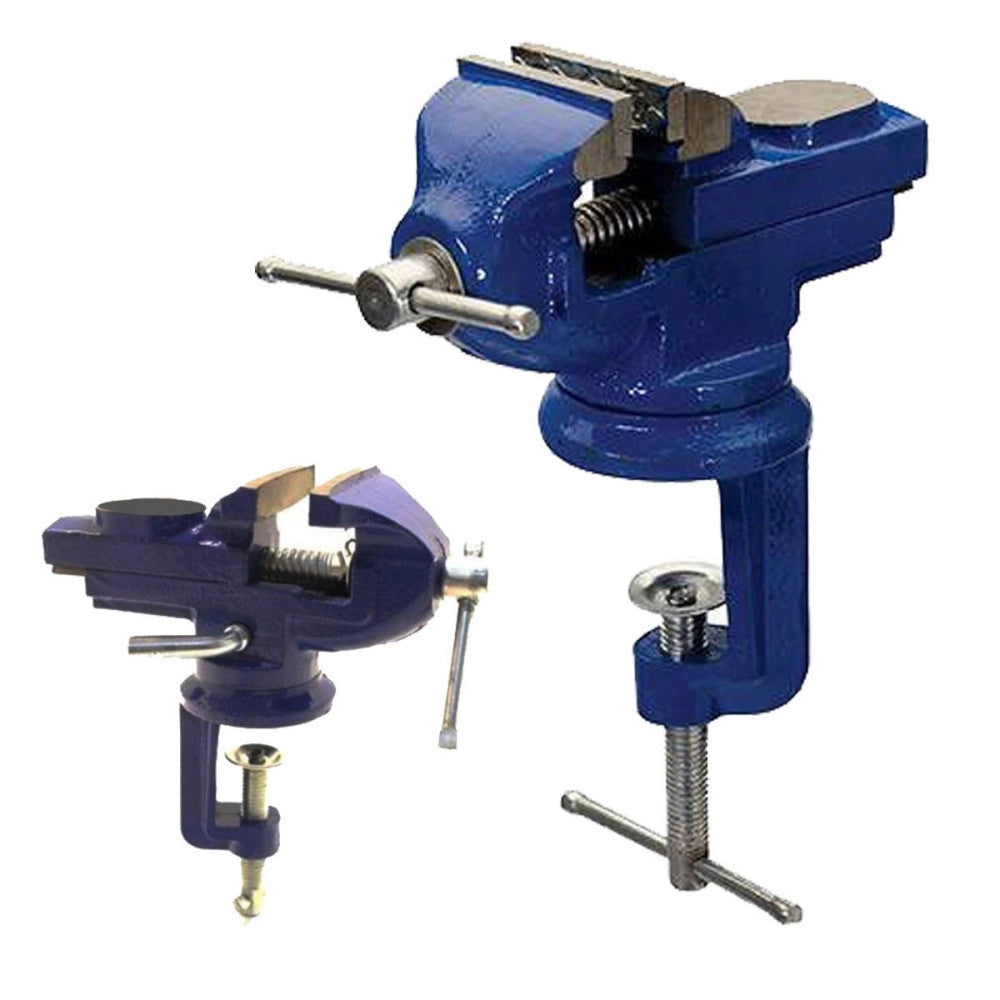 Trade Shop - Morsa Da Banco Con Base Girevole Apertura Massima 60mm Fissaggio A Morsetto -