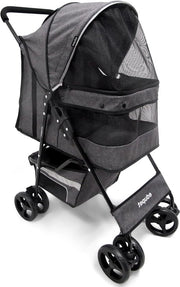 Carriola per cani con ruote doppiabatteria cintura extra cuscino integrata cesta ripiegabile - EDUPET 06611AA - Carriola per cani