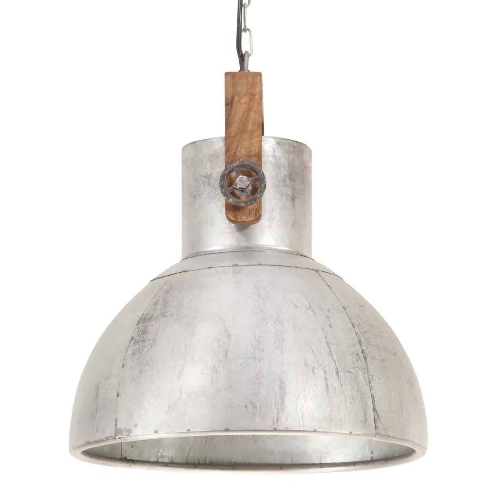 Lampada a Sospensione Industriale 25 W Argento Rotonda 40cm E27 320529