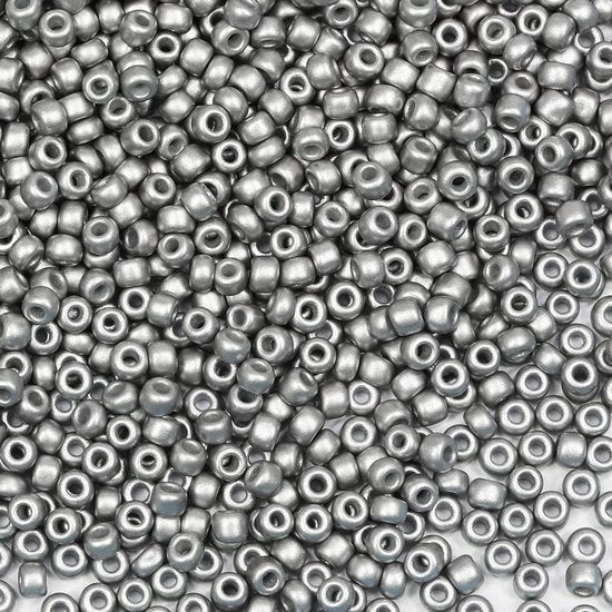 Rocailles in acciaio argentato, 3 mm, colorati, 3600 pezzi/100 g, per collane, bracciali e orecchini (perle argentate)