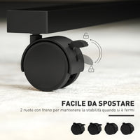 Tavolino da Divano Porta PC a Forma di C 57x40x67,5-101 cm con Piano Inclinabile in Melamina Nero