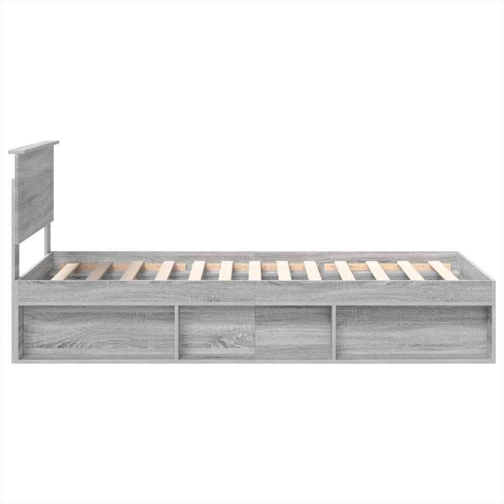 Struttura del letto con testiera Grigio Sonoma 100 x 200 cm 3407918