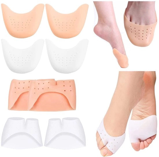Protezione per piedi 4 pezzi - Pads di gomma morbidi - Silenziante - Riduce dolore ai piedi - Adatto per scarpe - Protezioni per piedi