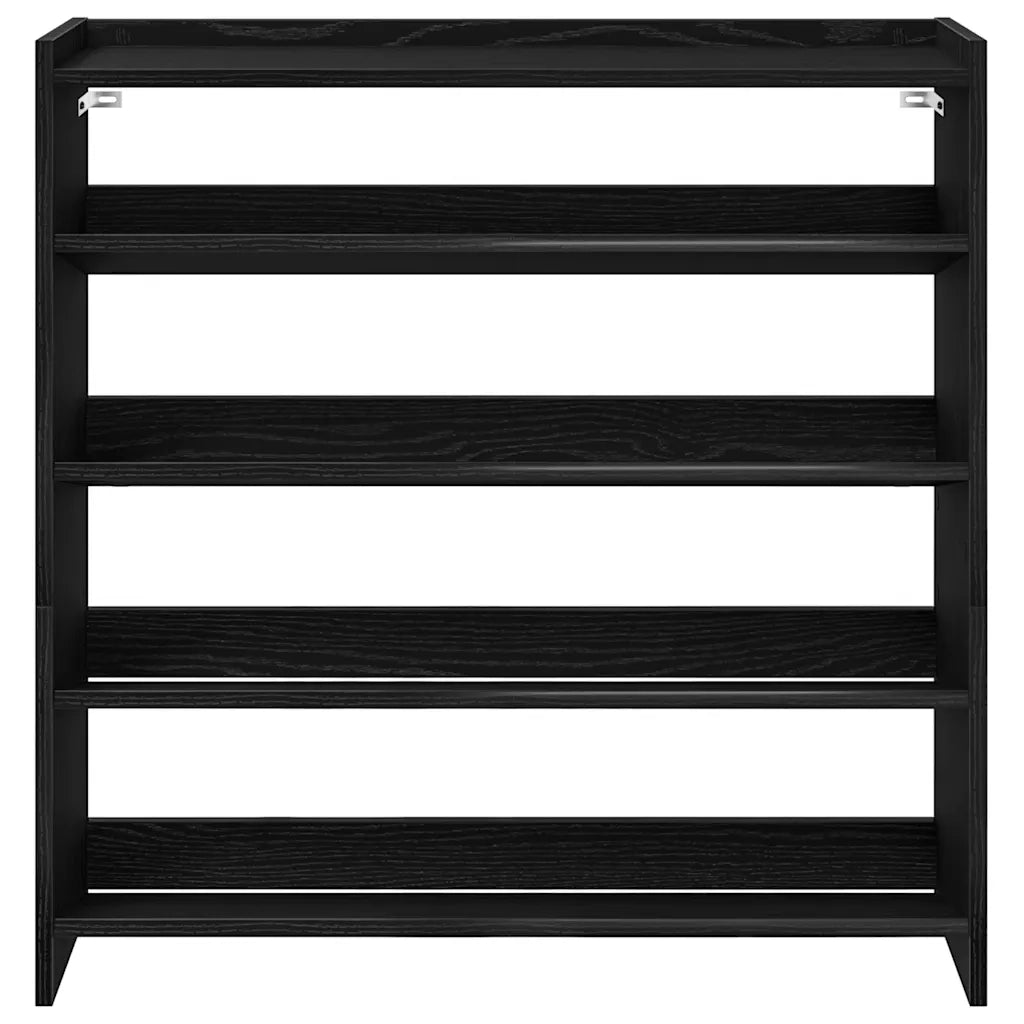 Scarpiera Nera 80x25x81 cm in Legno Multistrato 859906
