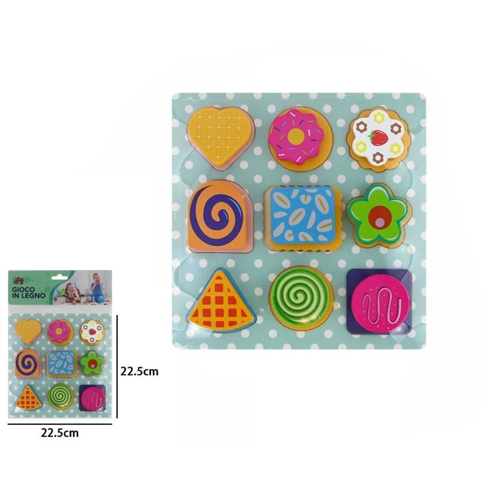 Trade Shop - Gioco Abbinamento Smistamento Forme Legno Educativo Forma Dolci Biscotti Per Bambini 07524 -