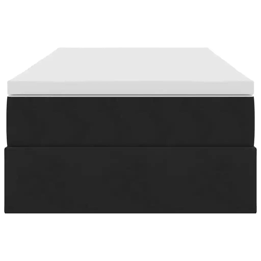 Letto con contenitore e materasso Nero 100 x 200 cm Velluto
