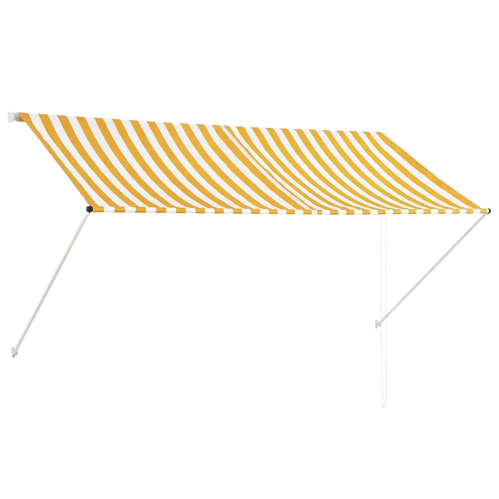 Tenda da Sole Retrattile-Tenda parasole per Patio 250x150 cm Giallo e Bianco