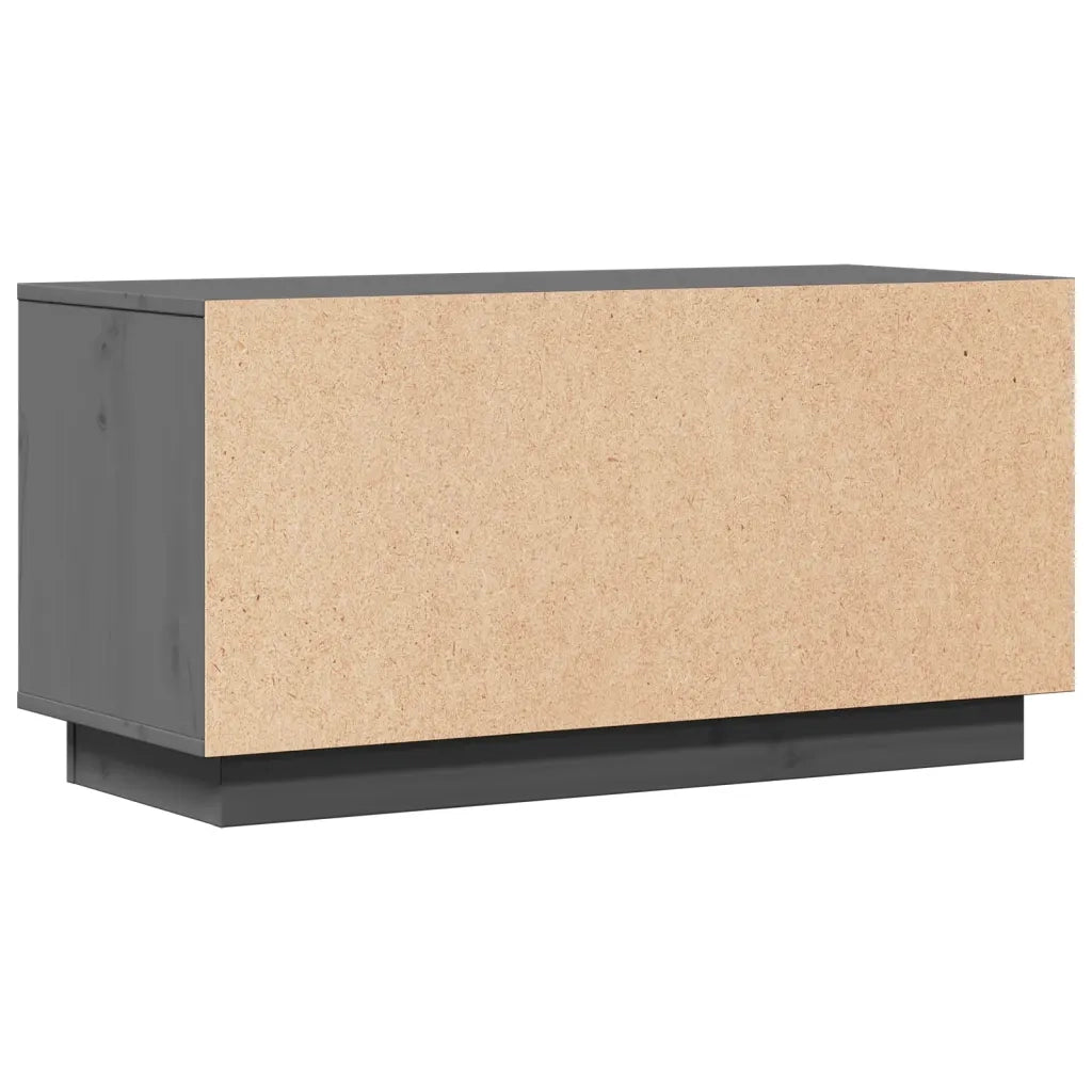 Mobile Porta TV Grigio 80x34x40 cm in Legno Massello di Pino 818232