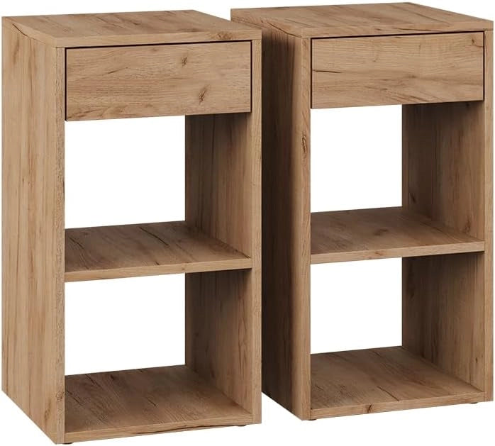 Comodino Dany, Quercia dorata, Set di 2