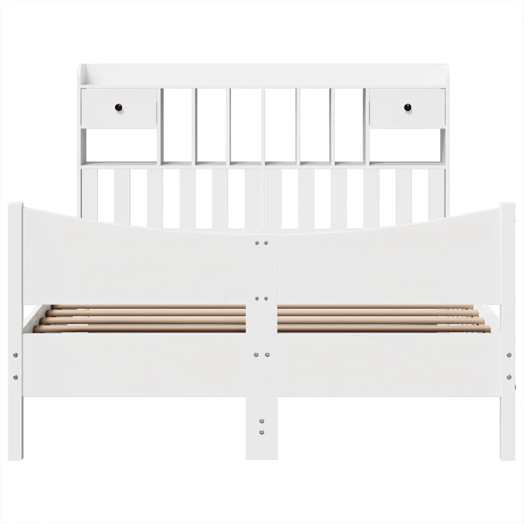 Letto senza Materasso Bianco 140x190 cm Legno Massello di Pino