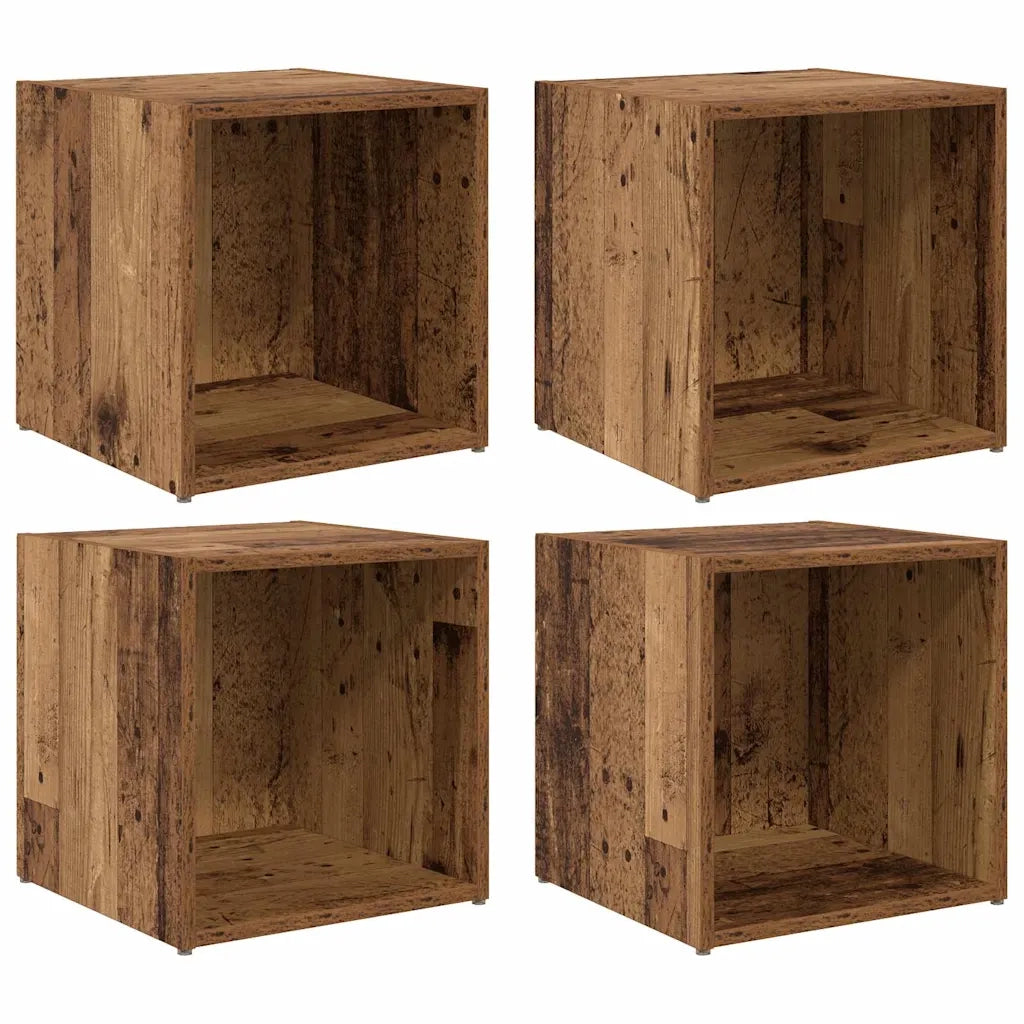 vidaXL Mobile TV 4 pcs Marrone 37 x 35 x 37 cm Legno multistrato