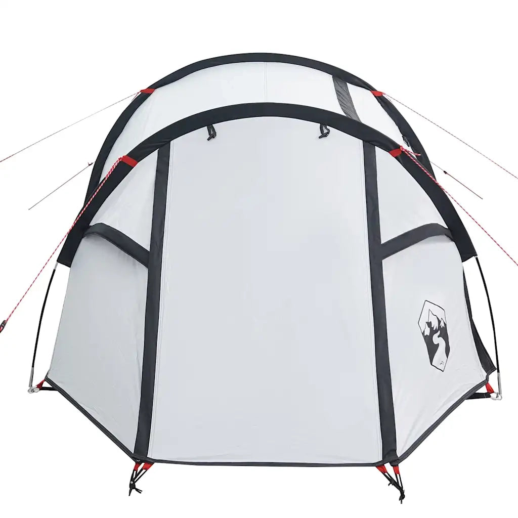 Tenda Campeggio a Tunnel 3 Persone Bianca Tessuto Impermeabile 94393