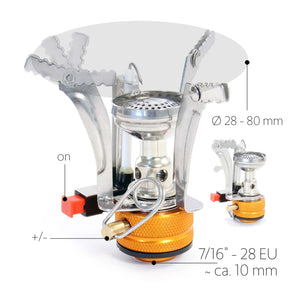 Toboli Set di stoviglie da campeggio 16 pz con posate, padelle, pentole, fornello